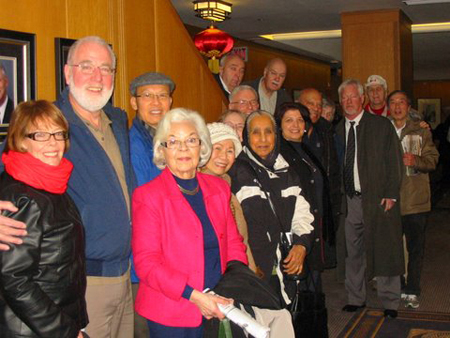 SVSACS at City Hall, February 1, 2011, celebrating Council's motion to allocate $2.5 million and reaffirm their commitment to provide the land for a seniors centre in Southeast Vancouver.